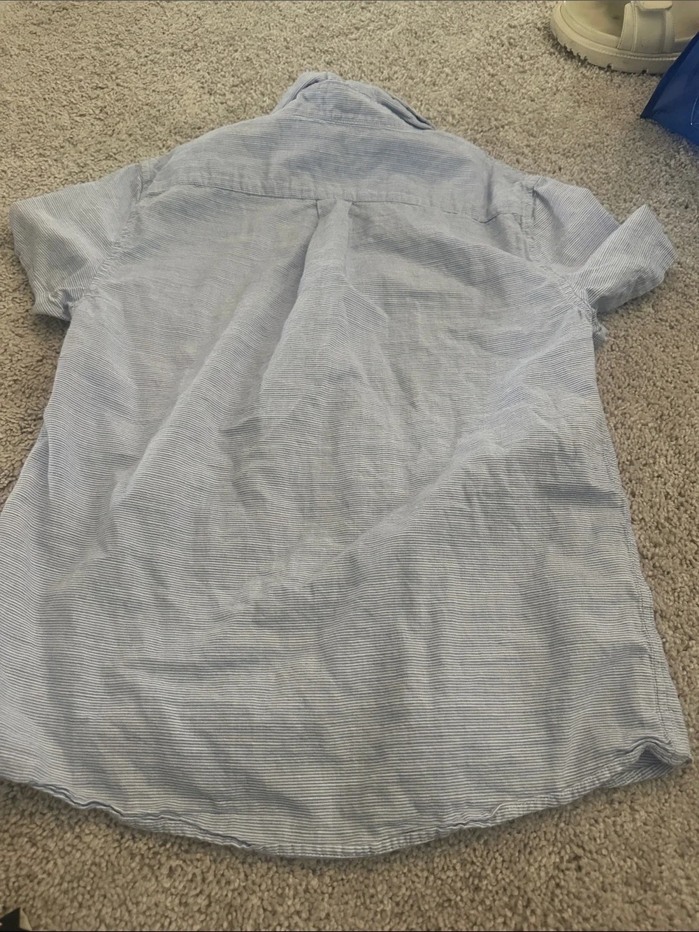 Vineyard Vines Light Blue Striped Short-Sleeve Button-Down Shirt